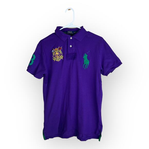 Polo Ralph Lauren Rare Vintage Big Pony 1987 Crest Accent Polo | Royal Purple - Picture 8 of 10